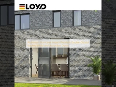 Puertas plegables y de acordeón apiladas de aluminio resistentes a huracanes con doble acristalamiento resistente a impactos